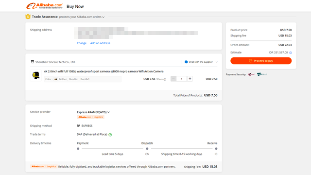 Mulai Proses Order Produk beli barang di alibaba dengan rupiah