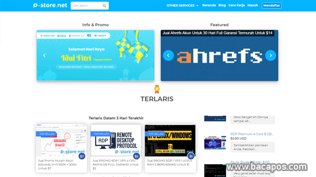 P-Store belanja online bayar pakai paypal