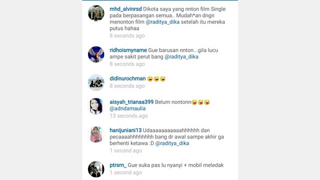 Sering berkomentar di akun selebgram