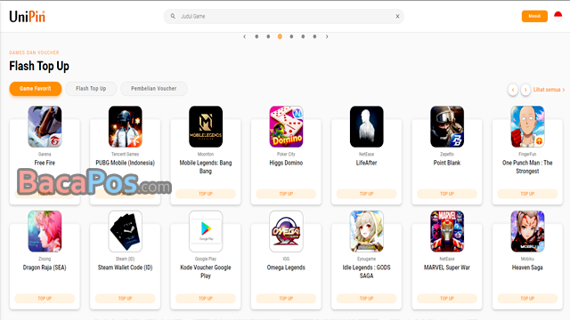 UniPin top up game murah