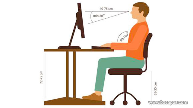 Mengatur jarak pandang ke komputer