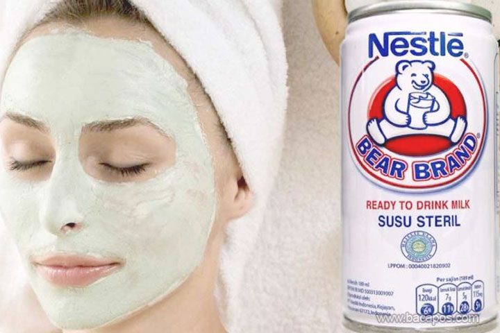 Cara memutihkan wajah menggunakan susu bear brand atau masker susu beruang
